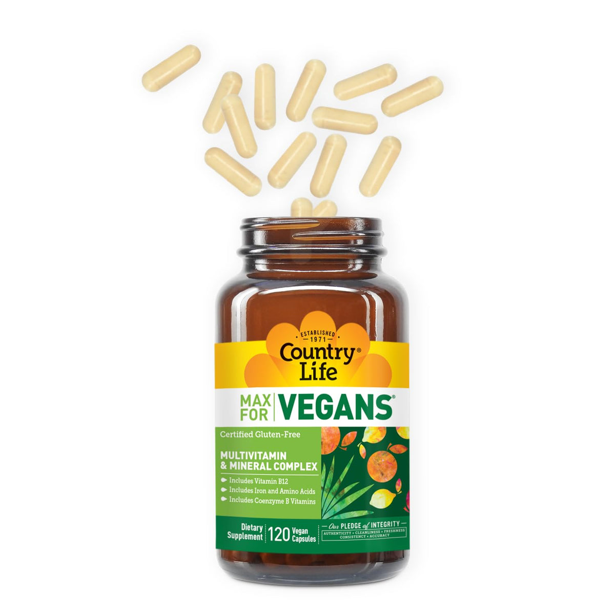 Détail des capsules de Country Life Max for Vegans
