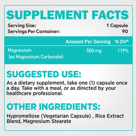 Détail des capsules de duwhot Magnésium Carbonate 500mg