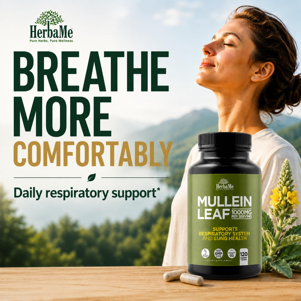 Détail des capsules de feuilles de molène HerbaMe
