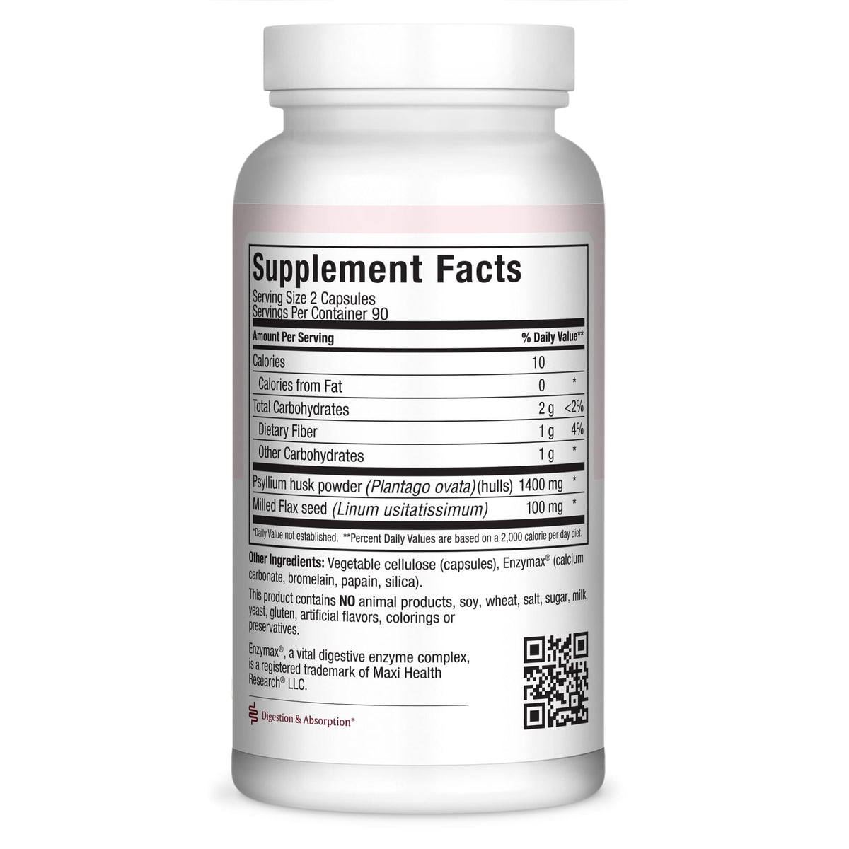 Détail des capsules de fibres psyllium Maxi Health