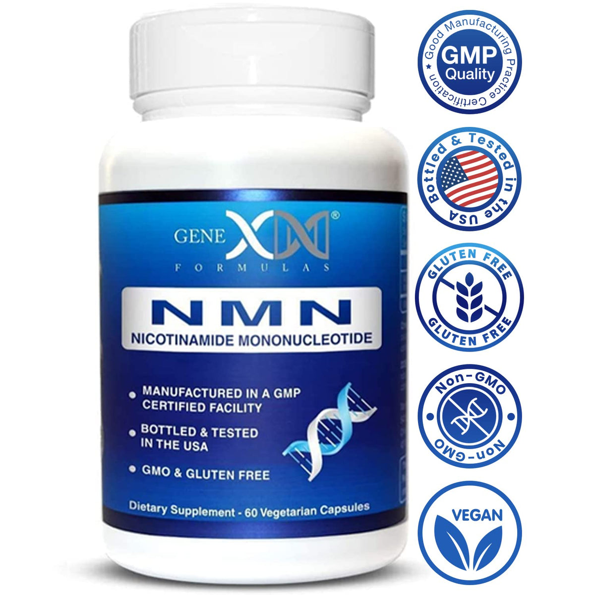 Détail des capsules de Genex Formulas NMN 250 mg