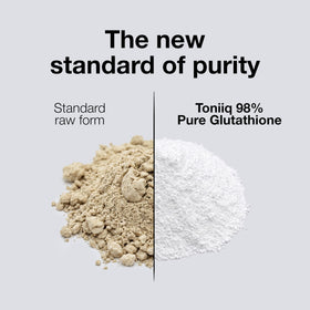 Détail des capsules de glutathione Toniiq sur une surface
