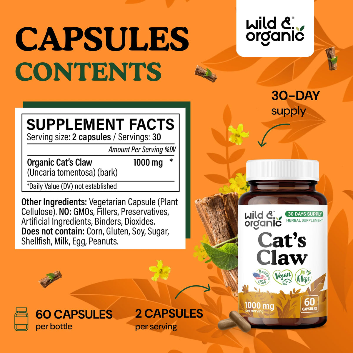 Détail des capsules de Griffe du Chat Wild & Organic, vue de près