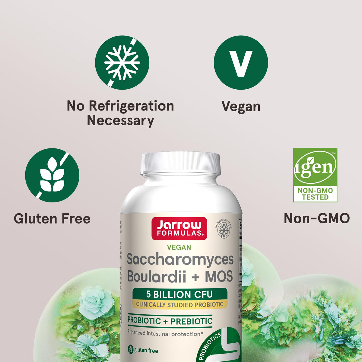 Détail des capsules de Jarrow Formulas Saccharomyces Boulardii