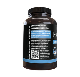 Détail des capsules de L-Arginine PURE ORIGINAL INGREDIENTS