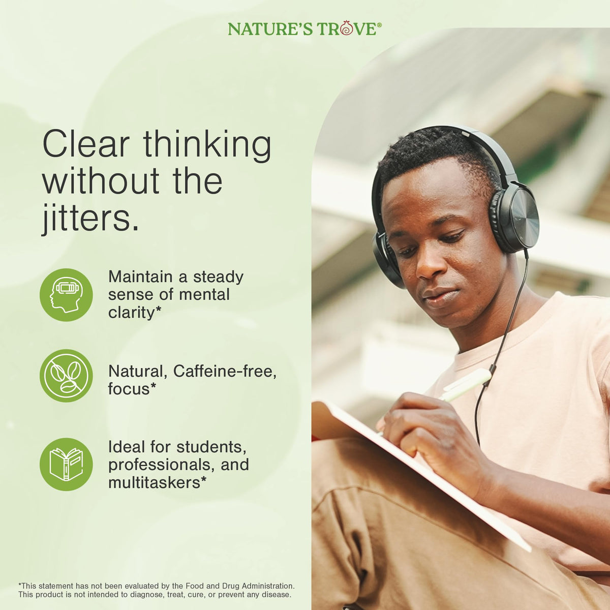 Détail des capsules de L-Theanine 200mg Nature's Trove