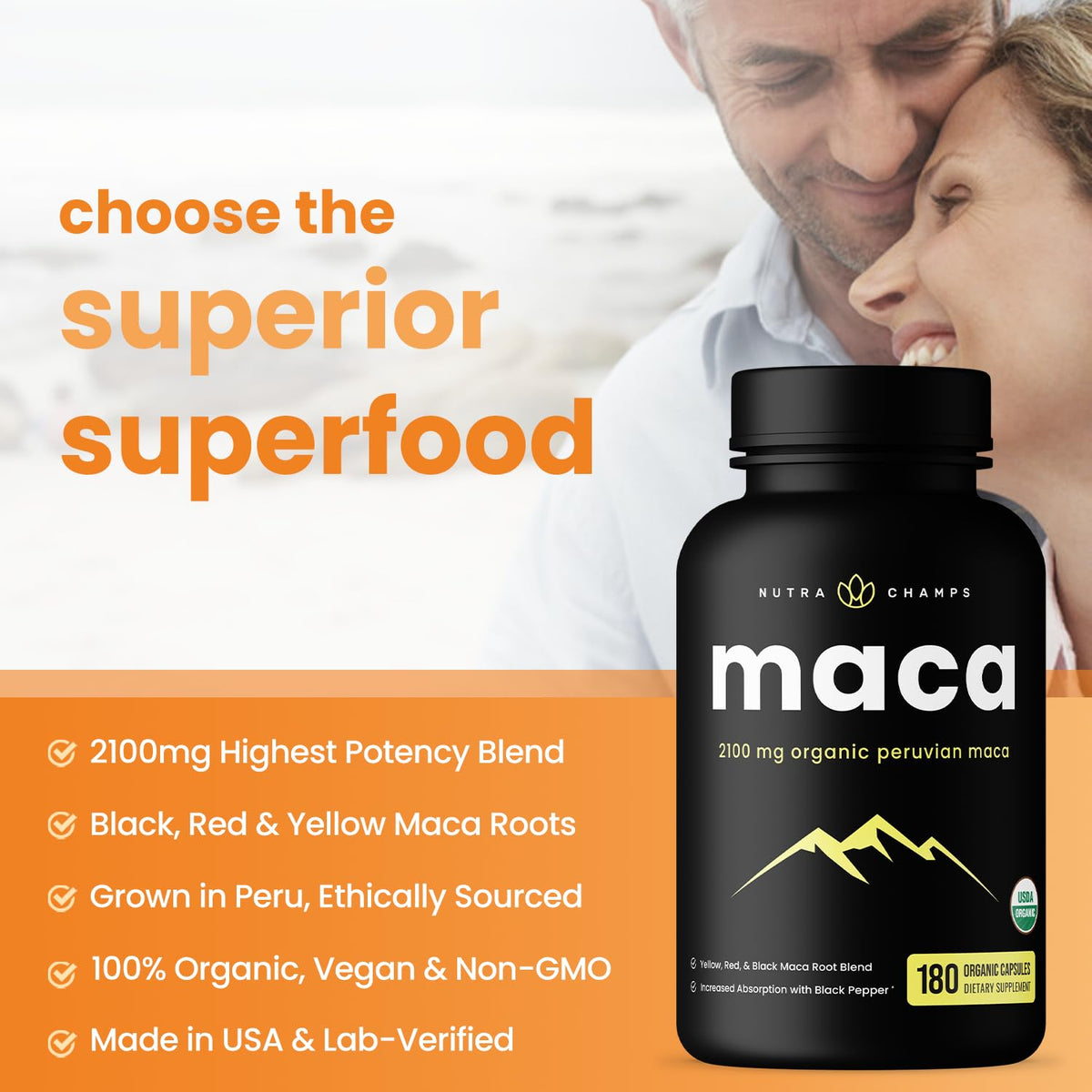 Détail des capsules de Maca Bio NutraChamps