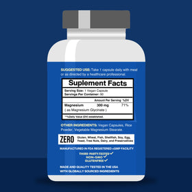 Détail des capsules de Magnésium Glycinate 300mg