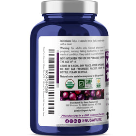 Détail des capsules de Maqui Berry bio NusaPure