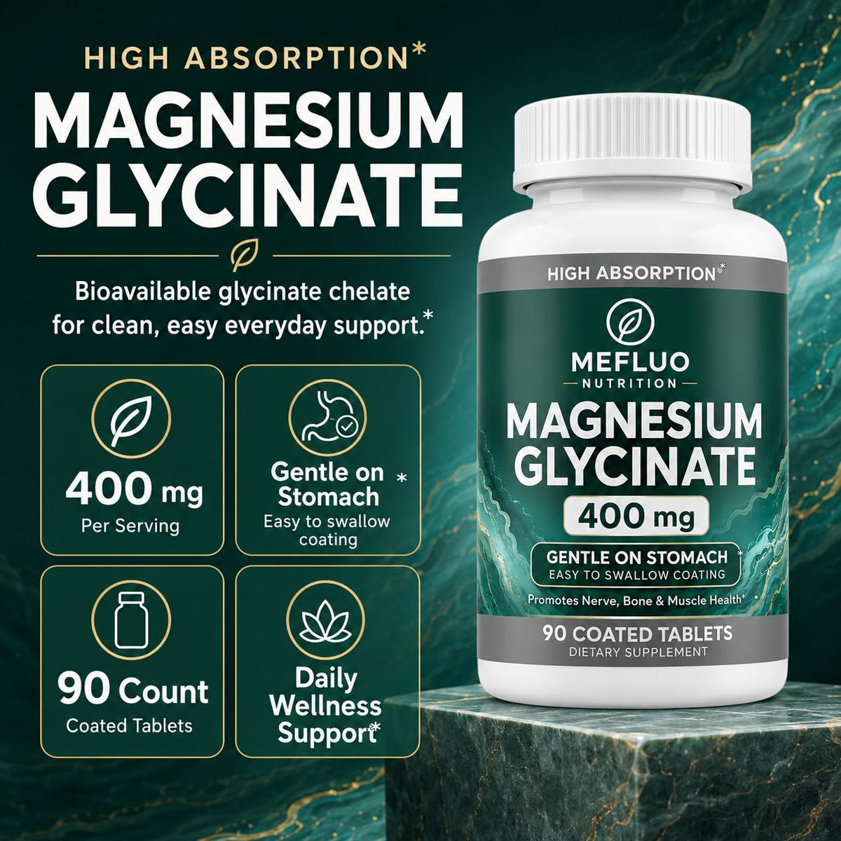 Détail des capsules de Mefluo Magnésium Glycinate