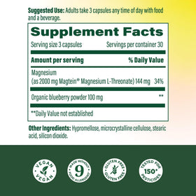 Détail des capsules de MegaFood Magnesium L-Threonate