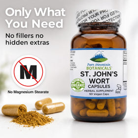 Détail des capsules de Millepertuis Pure Mountain Botanicals