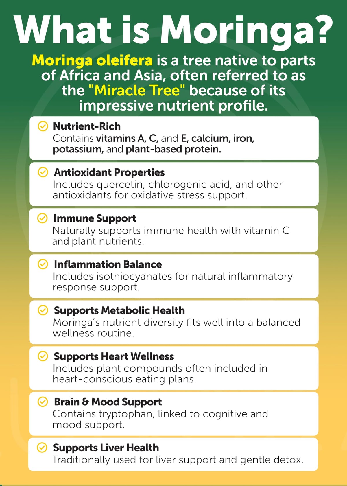 Détail des capsules de moringa Lunakai sur fond clair