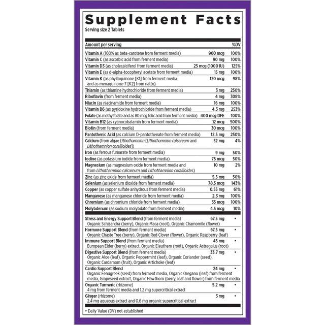 Détail des capsules de multivitamine New Chapter