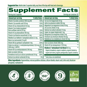 Détail des capsules de multivitamines MegaFood pour femmes