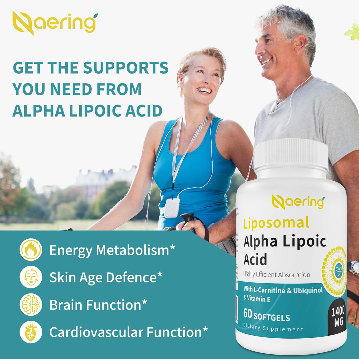 Détail des capsules de Naering Acide Alpha-Lipoïque 1400mg