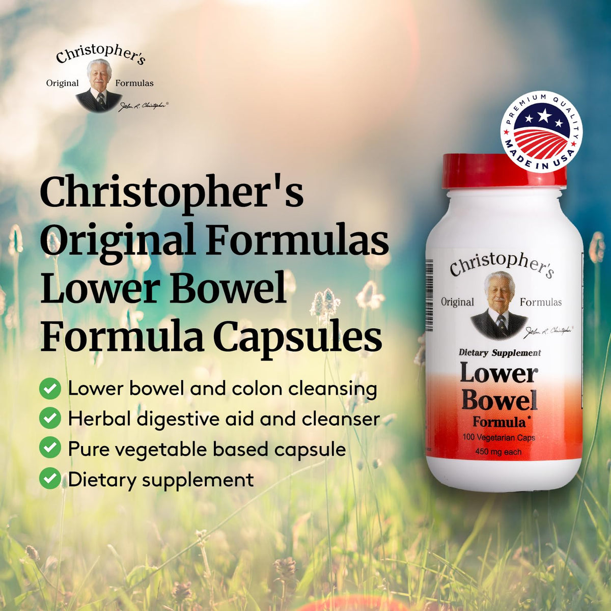 Détail des Capsules de Nettoyage Intestinal Christopher's Original Formulas