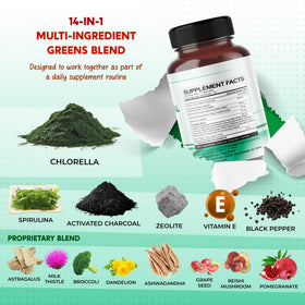 Détail des capsules de PEAKPURY Chlorella et Spiruline