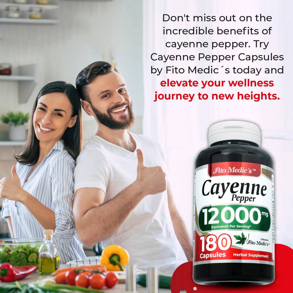 Détail des capsules de poivre de cayenne FITO MEDIC'S