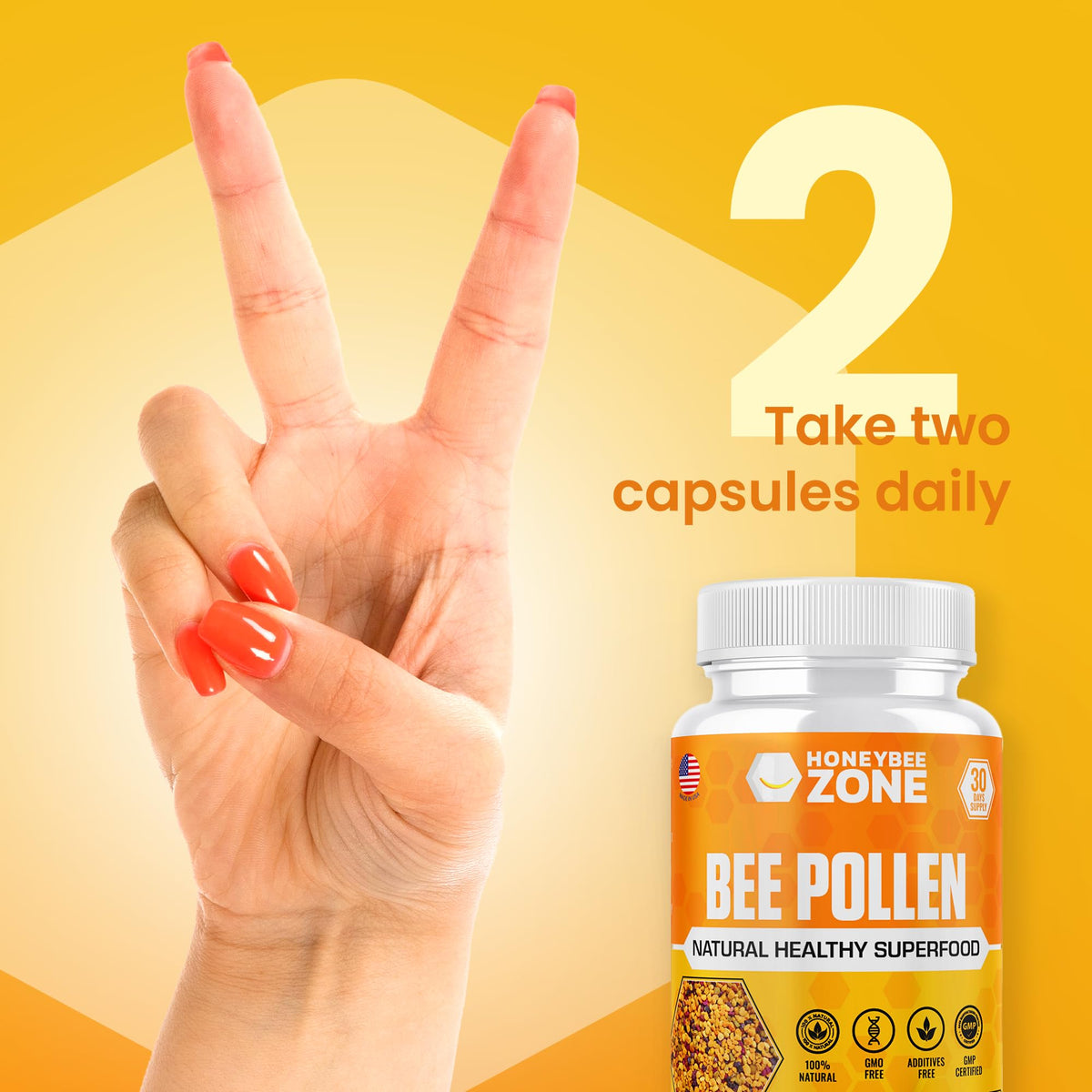 Détail des capsules de pollen d'abeille HONEYBEEZONE