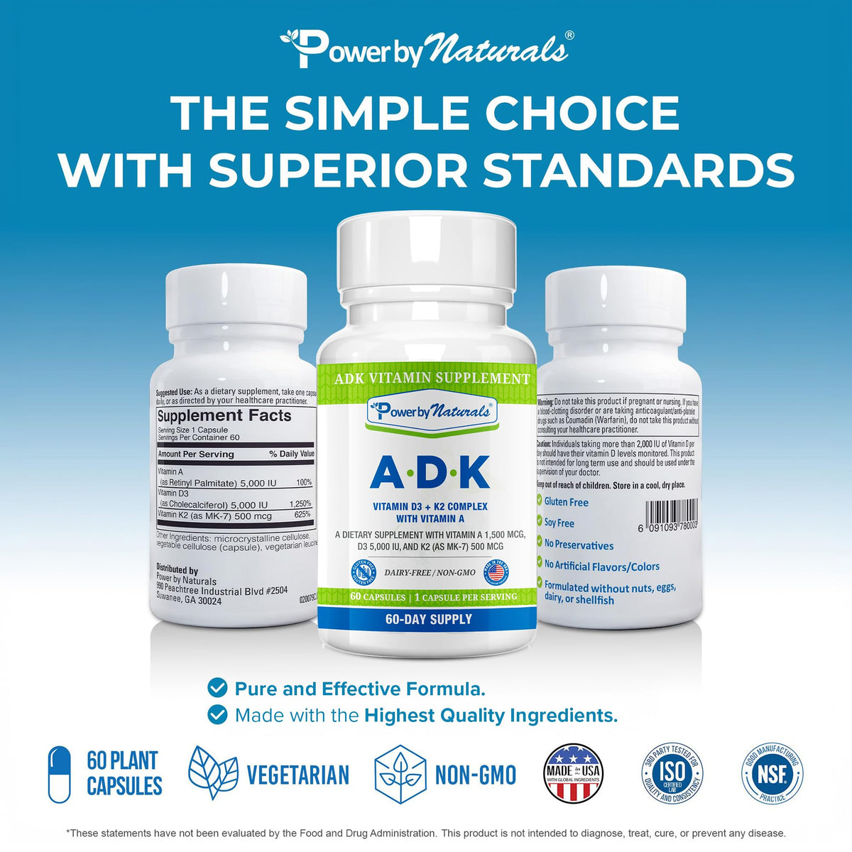 Détail des capsules de Power By Naturals ADK