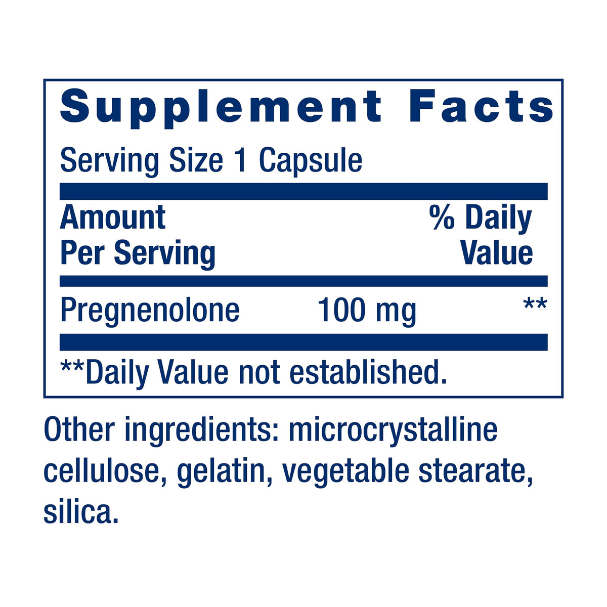 Détail des capsules de Pregnenolone Life Extension