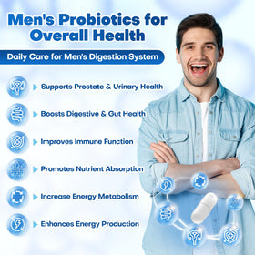 Détail des capsules de probiotiques NutriGut pour hommes