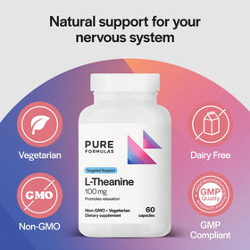 Détail des capsules de PureFormulas L-Theanine, 100 mg