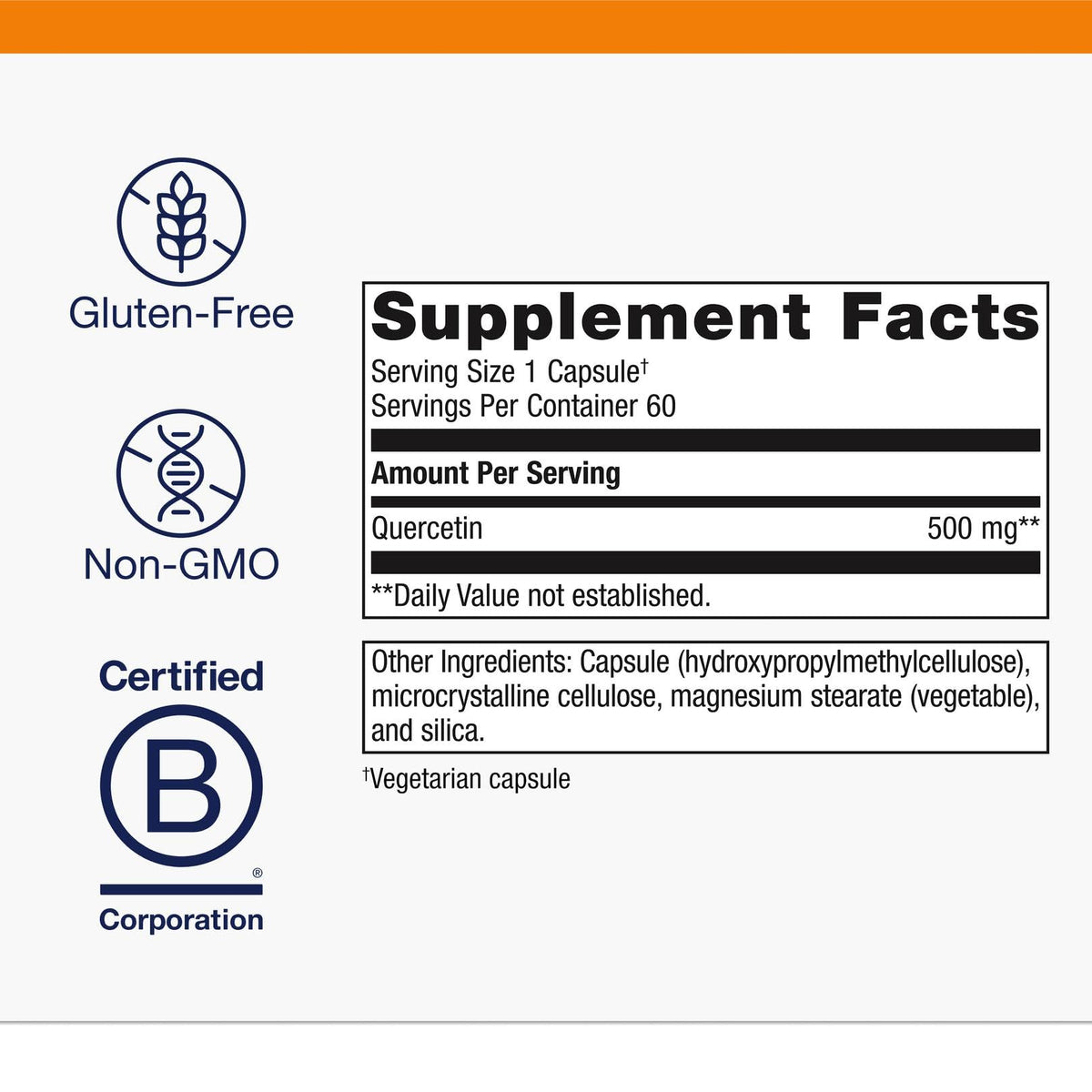 Détail des capsules de Quercetin 500 de Metagenics