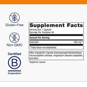Détail des capsules de Quercetin 500 de Metagenics