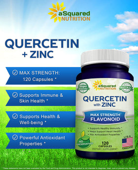 Détail des capsules de Quercétine avec Zinc aSquared Nutrition