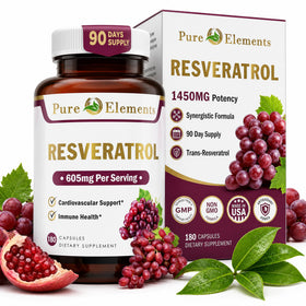 Détail des capsules de Resveratrol 1450mg de Pure Organic Elements