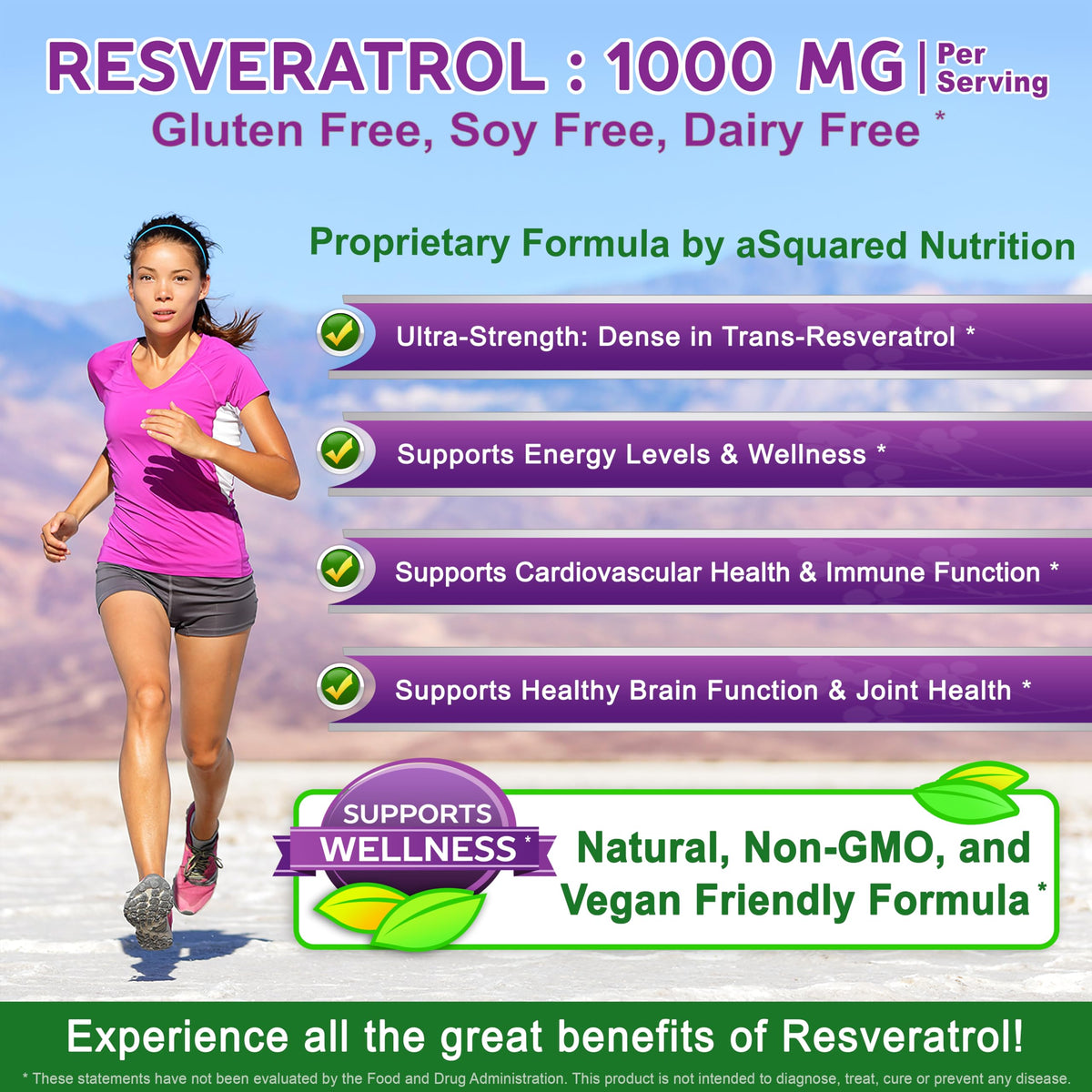 Détail des capsules de resvératrol aSquared Nutrition