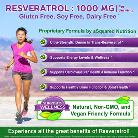 Détail des capsules de resvératrol aSquared Nutrition