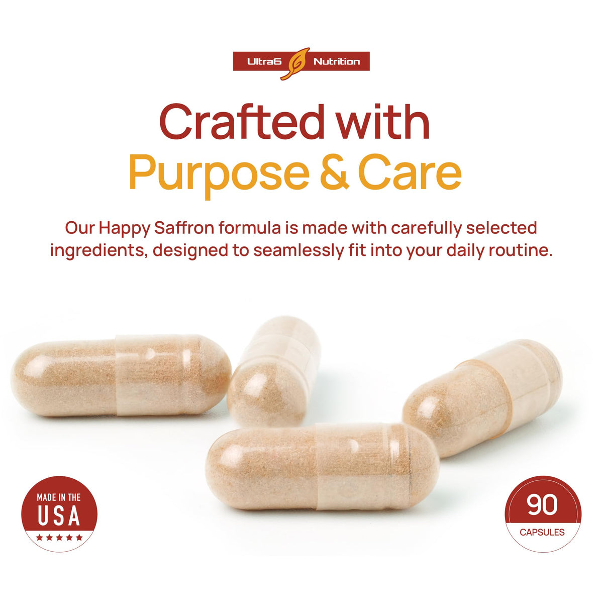 Détail des capsules de saffran Ultra6 Nutrition