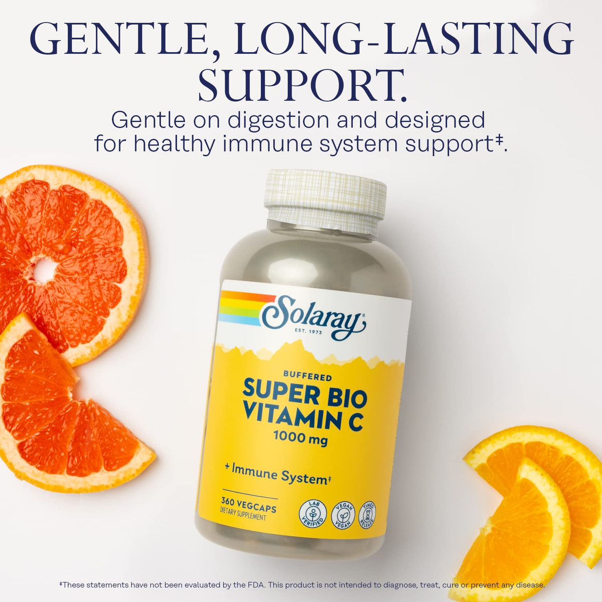 Détail des capsules de SOLARAY Super Bio Buffered Vitamin C