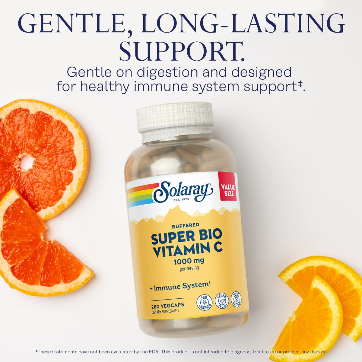 Détail des capsules de SOLARAY Super Bio Vitamine C