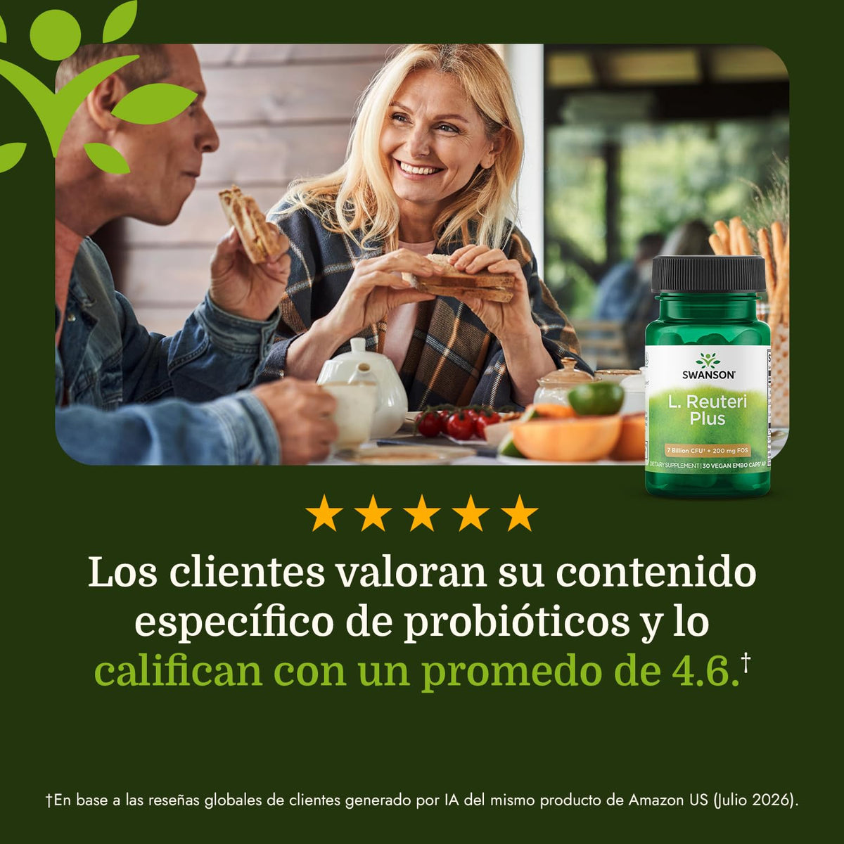 Détail des capsules de Swanson L. Reuteri Probiotic Plus