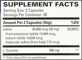 Détail des capsules de Terry Naturally Thyroid Care Plus