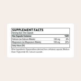 Détail des capsules de THORNE Calcium-Magnesium Malate