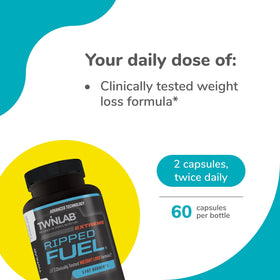 Détail des capsules de Twinlab Ripped Fuel Extreme
