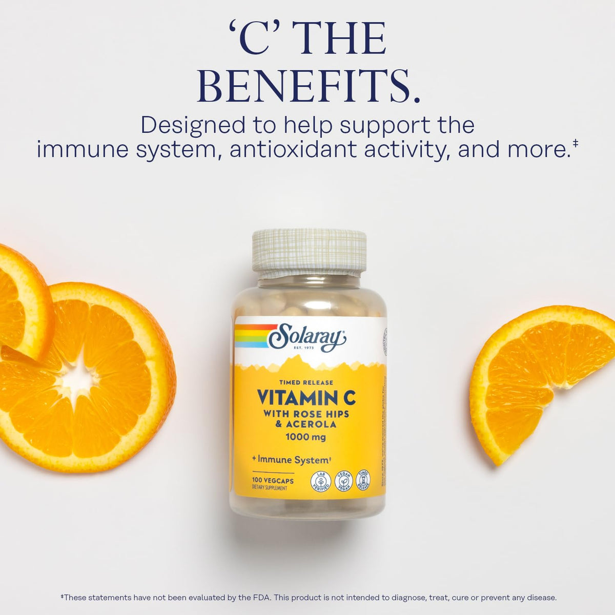 Détail des capsules de Vitamine C 1000mg SOLARAY