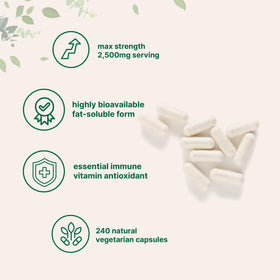Détail des capsules de vitamine C liposomale 2 500 mg