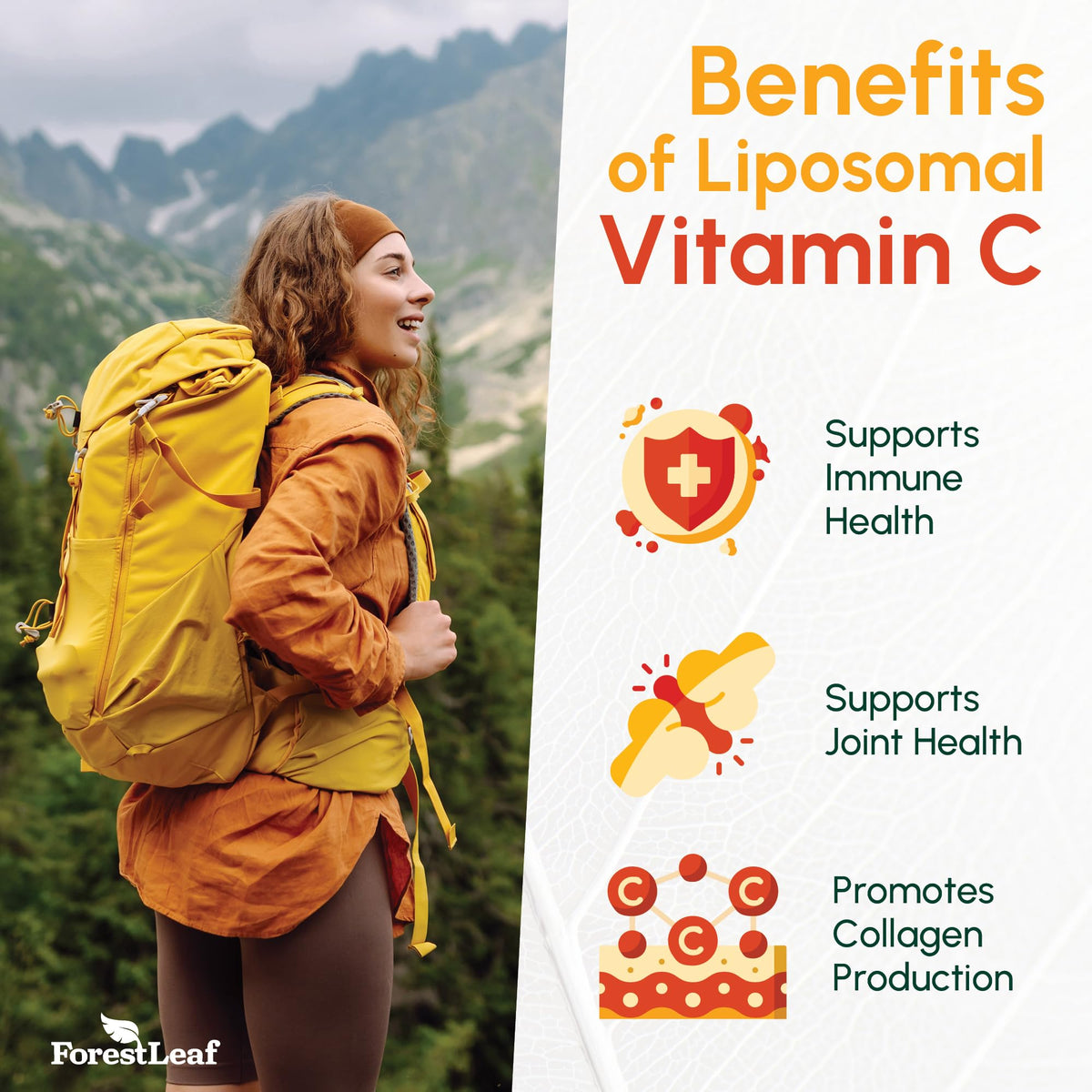 Détail des capsules de vitamine C liposomale ForestLeaf