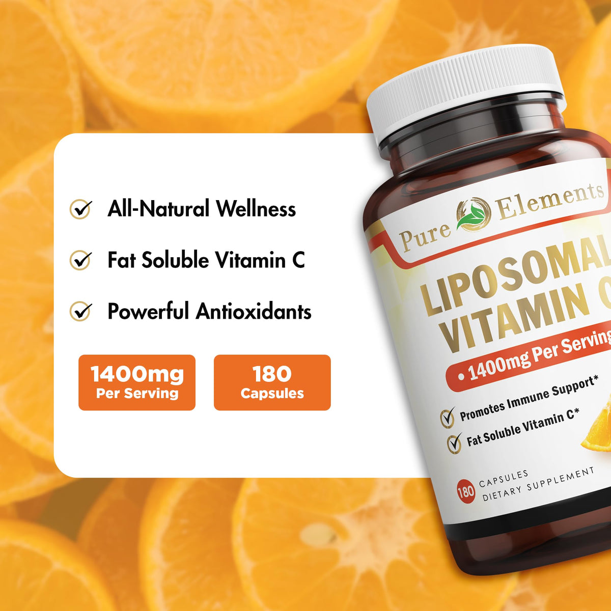 Détail des capsules de Vitamine C Liposomale Pure Organic Elements