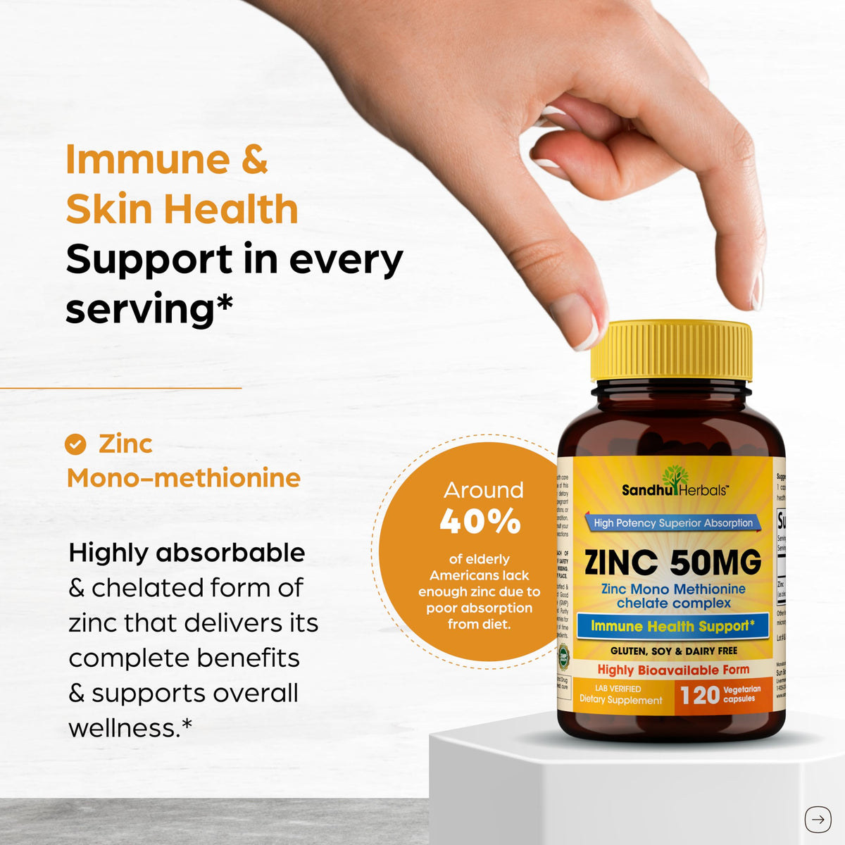 Détail des capsules de Zinc 50mg SANDHUHERBALS