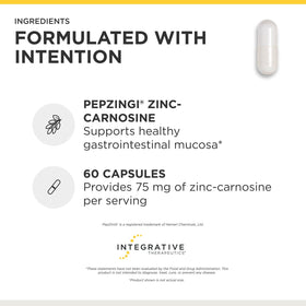 Détail des capsules de Zinc-Carnosine d'Integrative Therapeutics