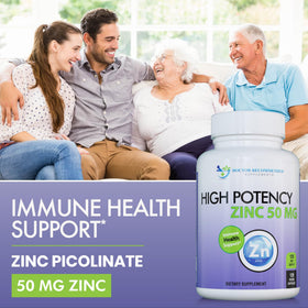 Détail des capsules de Zinc Picolinate 50mg de SUPPLEMENTS