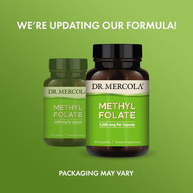 Détail des capsules Dr. Mercola Folate Méthylé 5 mg