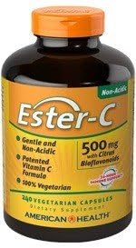 Détail des capsules Ester-C 500 mg, format végétarien